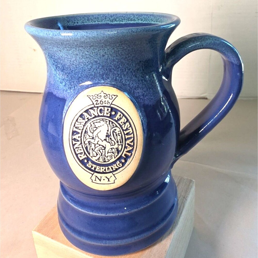 Vtg 2002 Renaissance Festival Sterling NY Handmade Stein Mug Stoneware 16oz